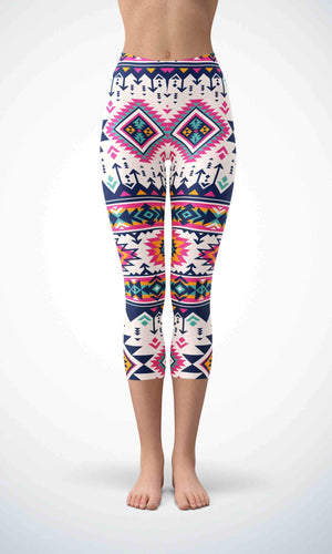 Colorful wave capri for workout yoga gym jogging - alien wing active