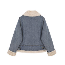 Load image into Gallery viewer, Rabbit fleece short jacket women 2020 winter new fashion Hong Kong wind plush warm denim loose small trendy