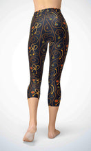 Load image into Gallery viewer, Golden chain skin capri for workout yoga gym jogging - alien wing active