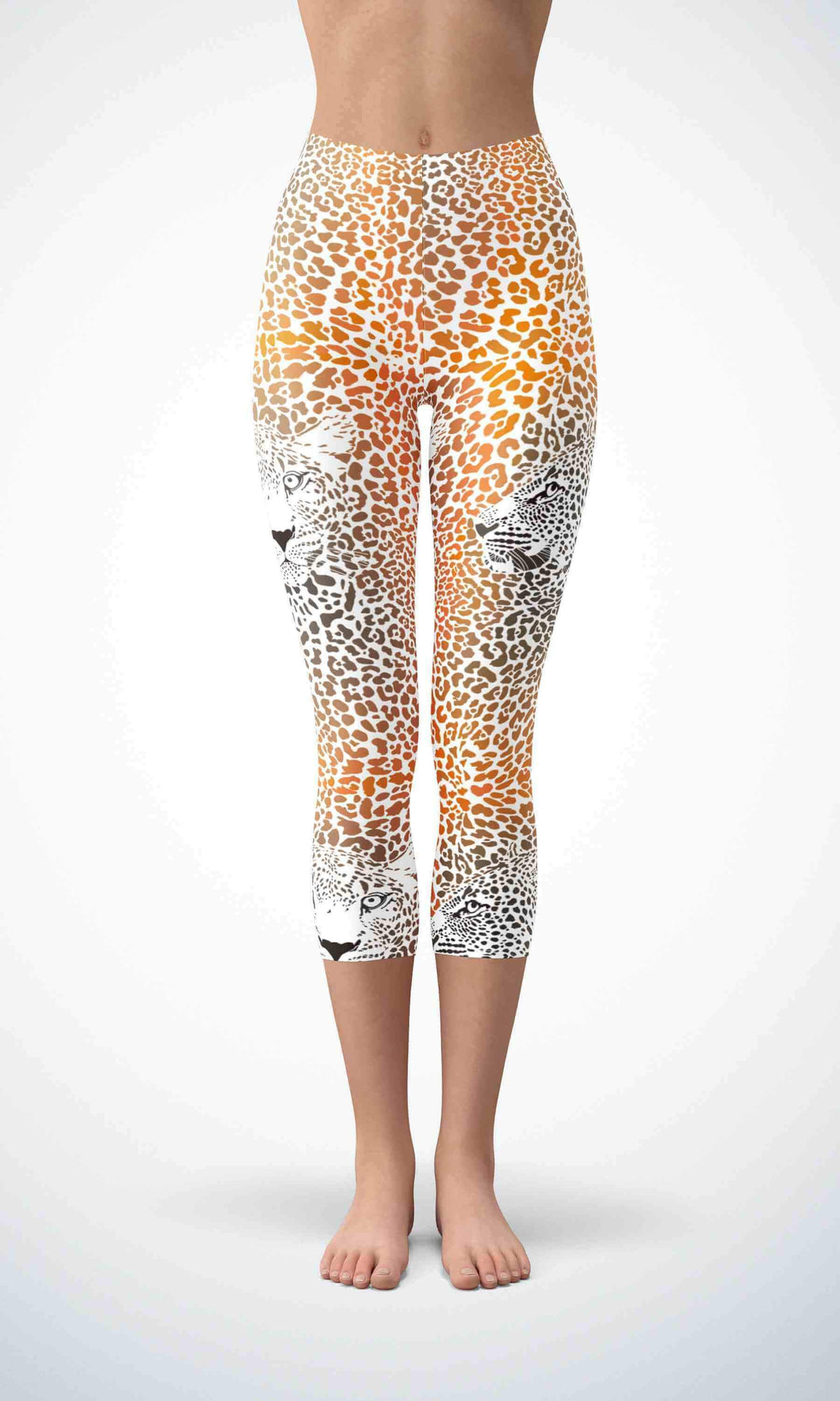 Gold lion skin capri for workout yoga gym jogging - alien wing active