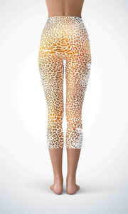 Gold lion skin capri for workout yoga gym jogging - alien wing active