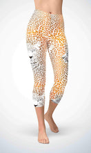 Load image into Gallery viewer, Gold lion skin capri for workout yoga gym jogging - alien wing active