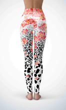 Load image into Gallery viewer, Pink flower legging for workout yoga gym running - alien wing active