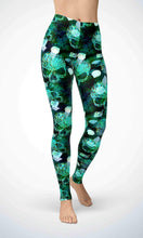 Load image into Gallery viewer, Green skull legging for workout yoga gym running - alien wing active