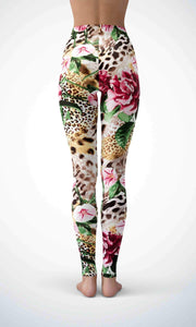 Tiger in flower legging for workout yoga gym running - alien wing active