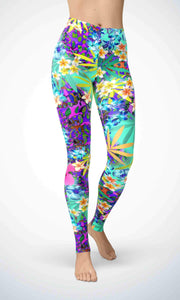 Flower jungle legging for workout yoga gym running - alien wing active