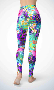 Flower jungle legging for workout yoga gym running - alien wing active