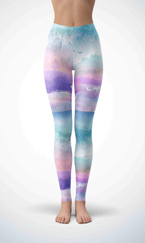 Mountain and view  legging for workout yoga gym running - alien wing active