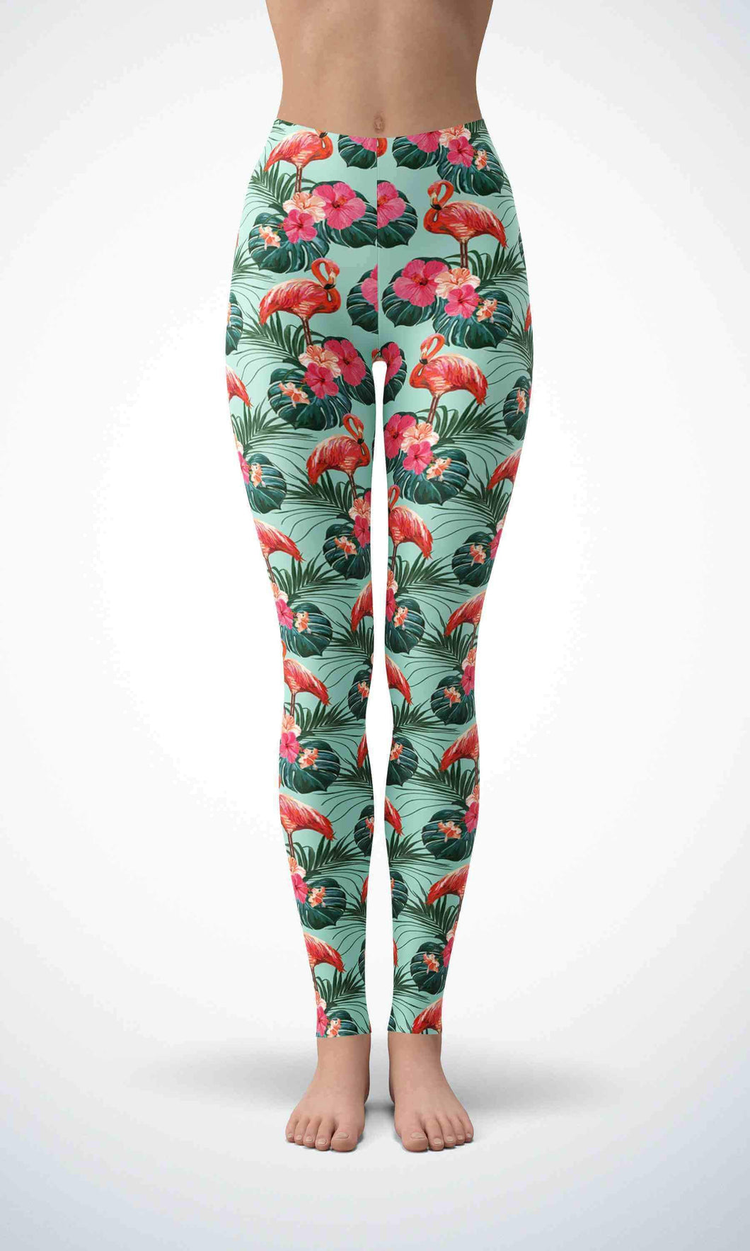Flamingo in lake legging for workout yoga gym running - alien wing active
