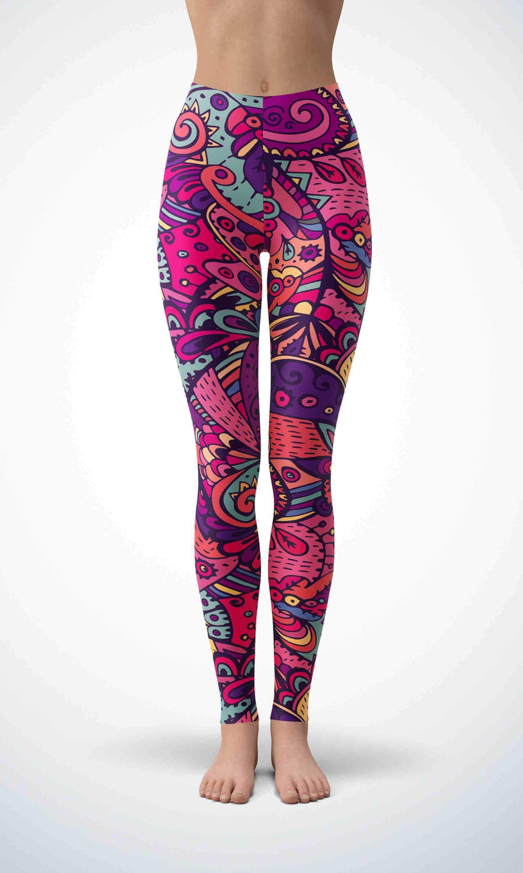 Pink painting legging for workout yoga gym running - alien wing active