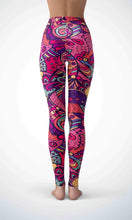 Load image into Gallery viewer, Pink painting legging for workout yoga gym running - alien wing active