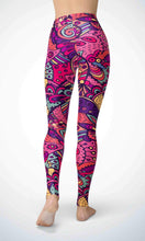 Load image into Gallery viewer, Pink painting legging for workout yoga gym running - alien wing active