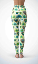 Load image into Gallery viewer, Green peacock legging for workout yoga gym running - alien wing active