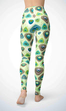 Load image into Gallery viewer, Green peacock legging for workout yoga gym running - alien wing active