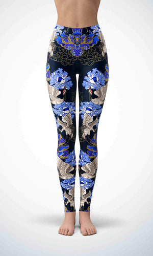 Phoenix and crane legging for workout yoga gym running - alien wing active