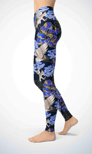 Phoenix and crane legging for workout yoga gym running - alien wing active