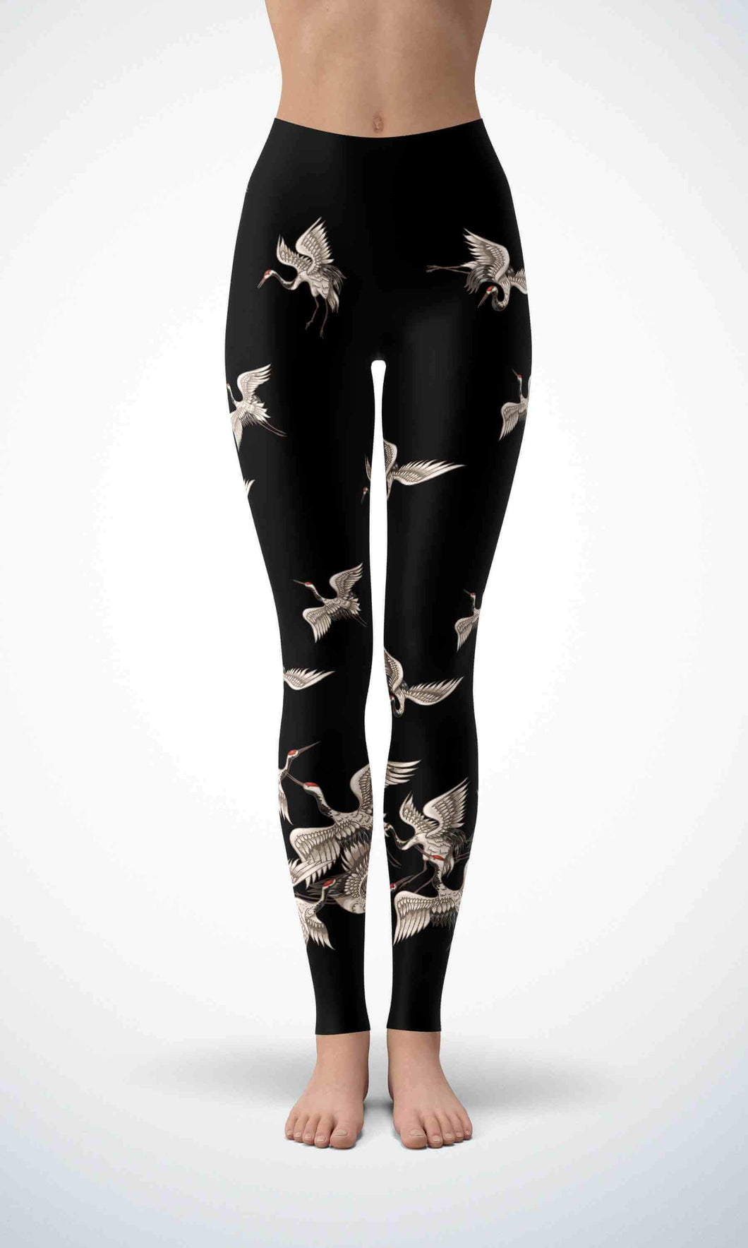 White crane legging for workout yoga gym running - alien wing active