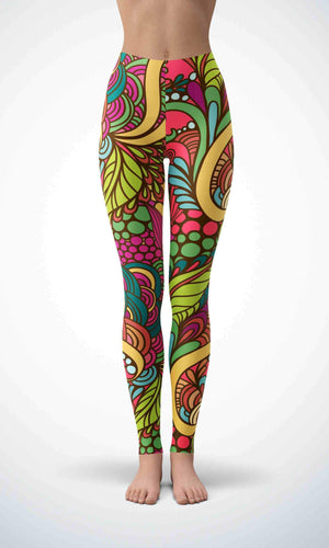 Graffiti wall legging for workout yoga gym running - alien wing active
