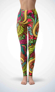 Graffiti wall legging for workout yoga gym running - alien wing active