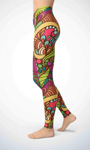 Graffiti wall legging for workout yoga gym running - alien wing active