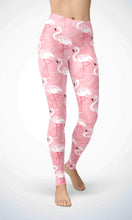 Load image into Gallery viewer, Pink flamingo legging for workout yoga gym running - alien wing active