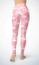 Load image into Gallery viewer, Pink flamingo legging for workout yoga gym running - alien wing active