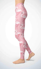 Load image into Gallery viewer, Pink flamingo legging for workout yoga gym running - alien wing active