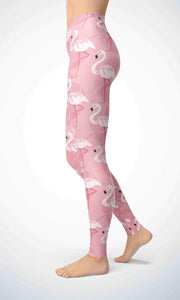 Pink flamingo legging for workout yoga gym running - alien wing active
