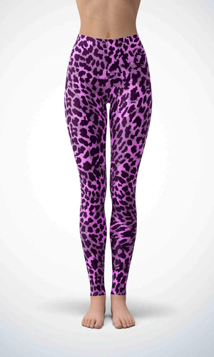 Magenta leopard legging for workout yoga gym running - alien wing active