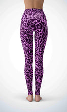 Load image into Gallery viewer, Magenta leopard legging for workout yoga gym running - alien wing active