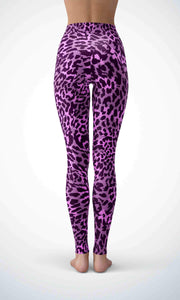 Magenta leopard legging for workout yoga gym running - alien wing active