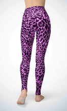 Load image into Gallery viewer, Magenta leopard legging for workout yoga gym running - alien wing active