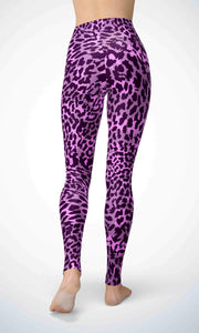 Magenta leopard legging for workout yoga gym running - alien wing active