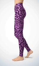 Load image into Gallery viewer, Magenta leopard legging for workout yoga gym running - alien wing active