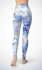 Unicorn and cloud legging for workout yoga gym running - alien wing active