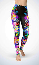 Load image into Gallery viewer, Flamingo and jungle legging for workout yoga gym running - alien wing active