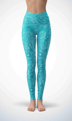 Deep sea legging for workout yoga gym running - alien wing active