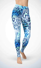 Load image into Gallery viewer, Blue zebra legging for workout yoga gym running - alien wing active