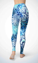 Load image into Gallery viewer, Blue zebra legging for workout yoga gym running - alien wing active