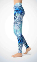 Load image into Gallery viewer, Blue zebra legging for workout yoga gym running - alien wing active
