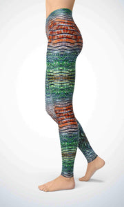 Crocodile skin legging for workout yoga gym running - alien wing active