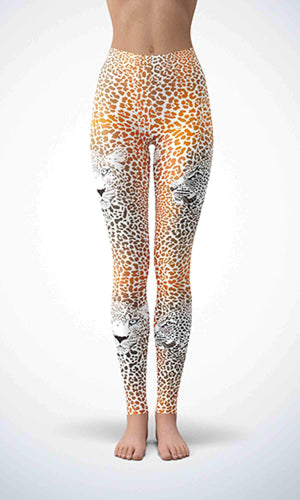 Yellow leopard legging for workout yoga gym running - alien wing active