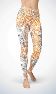 Yellow leopard legging for workout yoga gym running - alien wing active