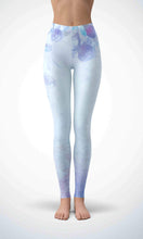 Load image into Gallery viewer, Blue painting legging for workout yoga gym running - alien wing active