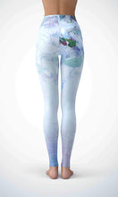 Load image into Gallery viewer, Blue painting legging for workout yoga gym running - alien wing active