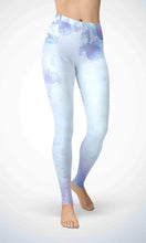 Load image into Gallery viewer, Blue painting legging for workout yoga gym running - alien wing active