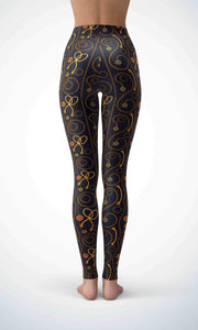 Golden chain legging for workout yoga gym running - alien wing active