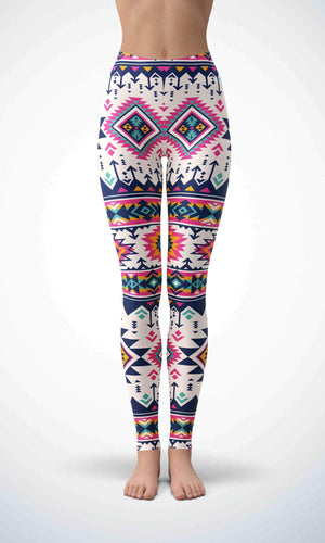 White wallpaper legging for workout yoga gym running - alien wing active
