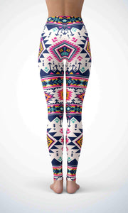 White wallpaper legging for workout yoga gym running - alien wing active