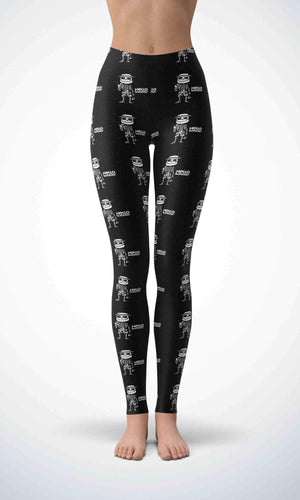 Cute skullmen legging for workout yoga gym running - alien wing active